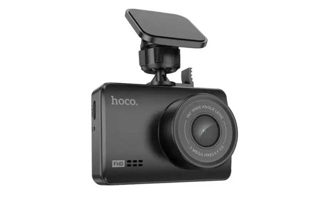 HOCO DV5 HD Dash Cam – 1080P Night Vision, 3" IPS HD display, 140° Ultra-Wide Angle, Loop Recording - Gray